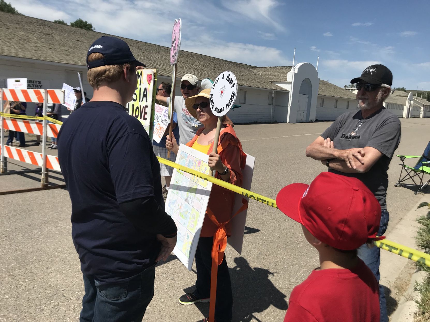 Protesters and supporters
